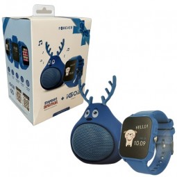 R Forever iGo2 Kids Smartwatch blue + Lautsprecher Bundle JW-150+ABS-100