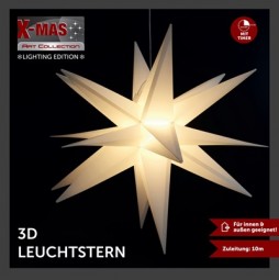 W Leuchtstern 3D Ø 57 cm mit Timer, strombetr.