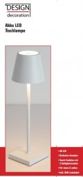 Tischlampe LED mit Akku Hx38 cm, weiß