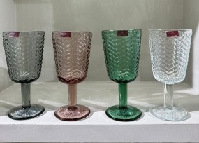 Glas - Weinglas 30 cl in 4 versch. Farben