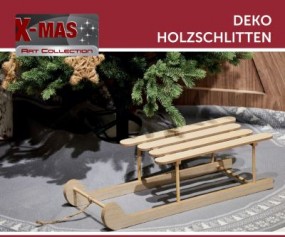 W Deko Holzschlitten