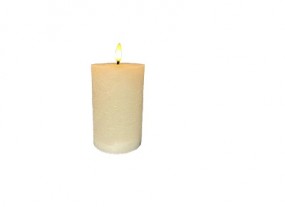 Kerze Rustic LED Echtwachs, flackernd Ø 7,5 x 15 cm mit Timer, creme